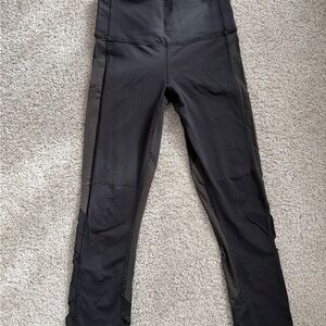 lululemon athletica Black Leggings with Side Mesh Panels
